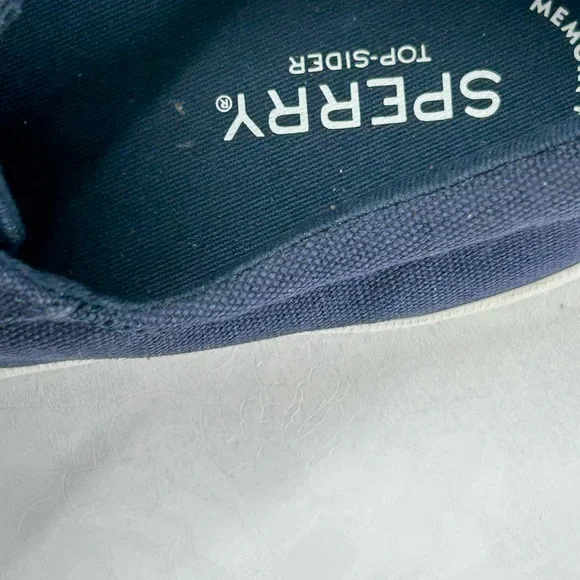 Sperry Navy Canvas Sneakers with Tan Laces - Picture 5 of 6